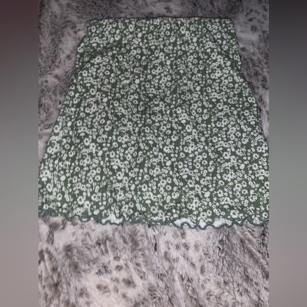 Sage green floral print skirt size small